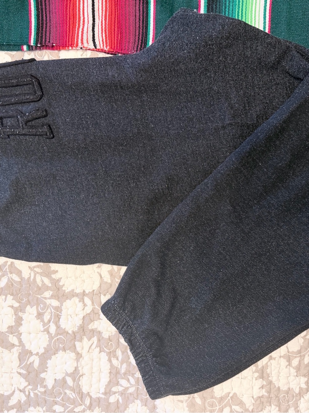 Roots Black and Heather Gray Knit Sweatpants - Gender Neutral Sizing